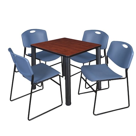 Kee Kee Square Table & Chair Set, Wood, Metal, Polypropylene Top TB3030CHBPBK44BE